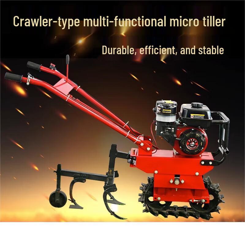 Xijiaer 173F Diesel Track Micro Tiller with Plowing and Trenching Attachments CN plug (adapter included)