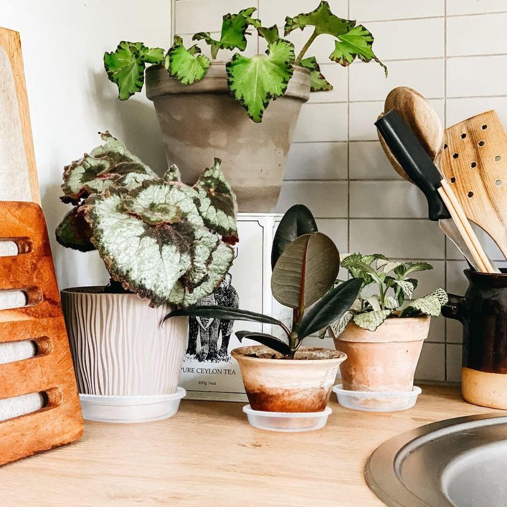 High Quality Plastic Plant Pot Tray Clear Durable Drip Trays Sturdy Plant Tray Indoor And Out Door Plant