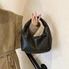 Women Classic Handbags for Women Fashi Woven Embossed Soft PU Leather Small Top Handle Shoulder Bag, Casual Daily Use Tote Bag