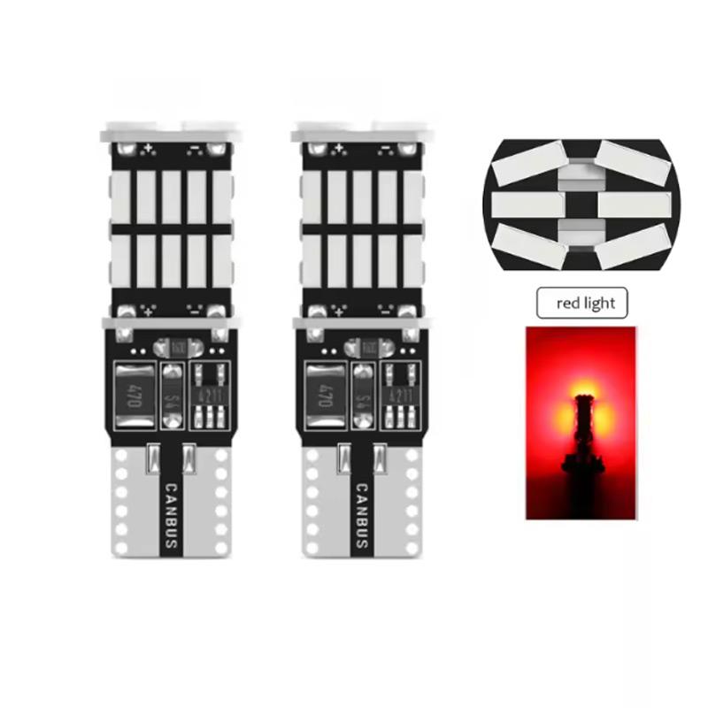 2pcs LED T10 W5W 4014 24/26SMD Bulbs Canbus No Error Interior Dome Lights High Power Auto Width Reading Lamp White Red Amber 12V