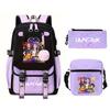 Animation Cartoon Peripheral Printing Trend Lightweight Shoulder Backpack, Primary And Secondary School Student Leisure Schoolbag Three-Piece Set