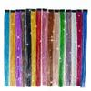 Clip In Hair Tinsel Silver Red Hair Tinsel Heat Resistant Fairy Hair Tinsel Clip In Glitter Hair Extensions For Women Girls