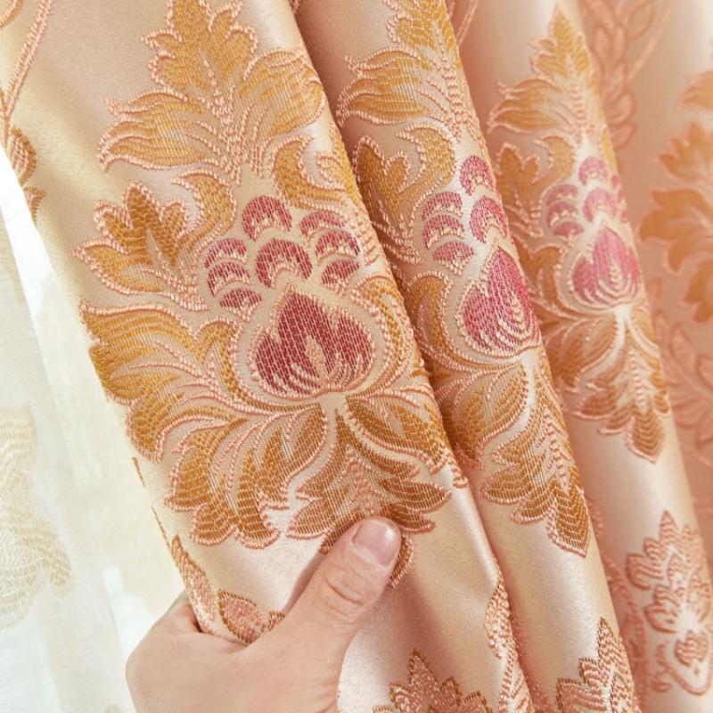 Luxury Modern Jacquard Blackout Curtains - High Precision Woven Fabric Thermal Insulated Window Drapes Home Deco