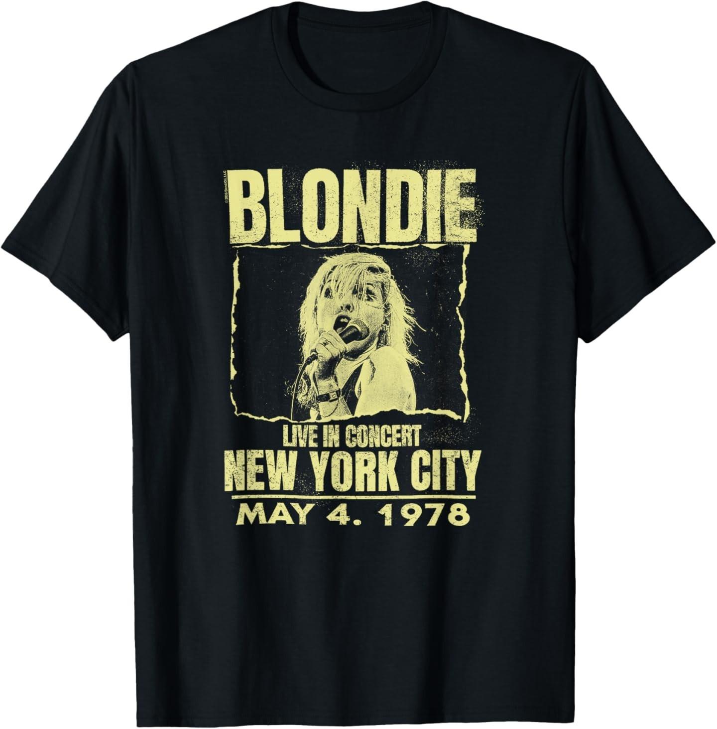 Постер концерта Blondie в Нью-Йорке 1978 года Винтажная футболка группы S разноцветный