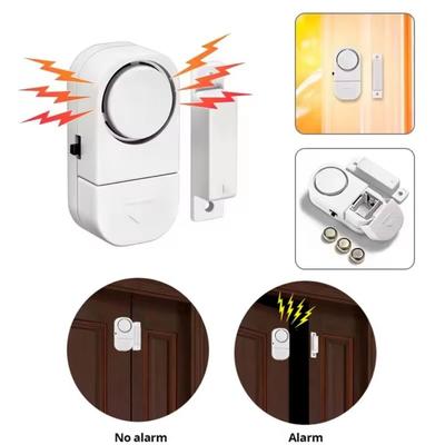 Sonnette d'alarme antivol à volume élevé sans fil Installation facile Alarme anti-effraction Auto-adhésive Capteur magnétique Alarme