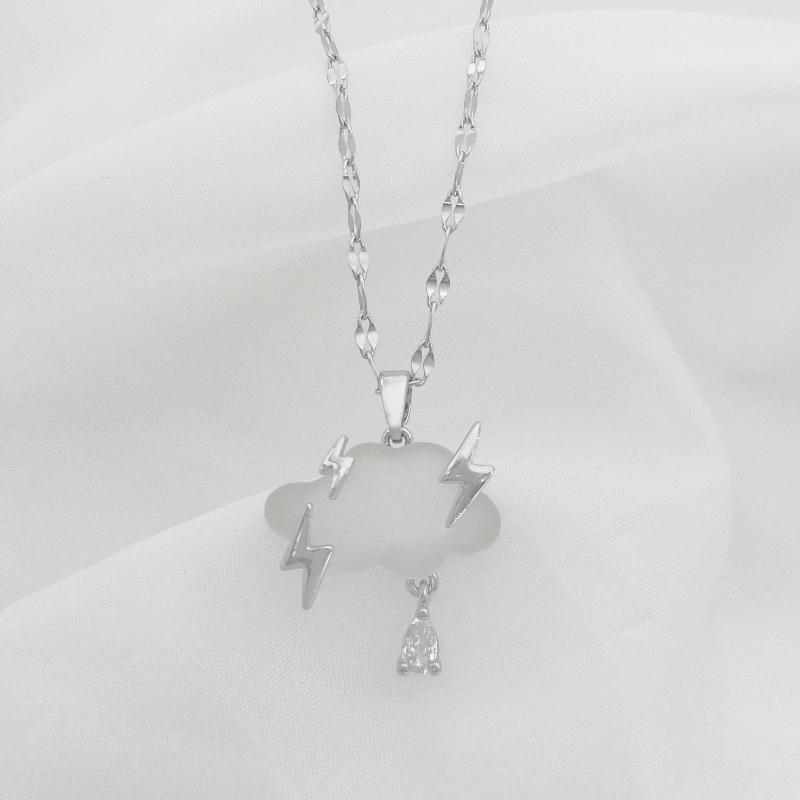 1 Stück Mode transparente matte Wolkenblitz-Halskette Damen Nischen-Design Hochwertige Schlüsselbein-Kettenhalskette Schmuck