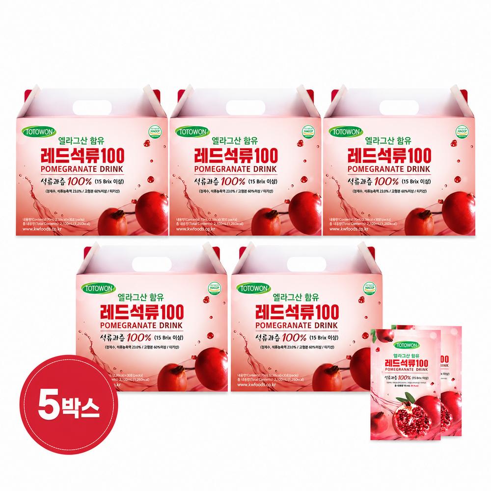 Toto One Gangwon Food Red Pomegranate 100 70ml 35 pouches x 5 boxes 175 pcs