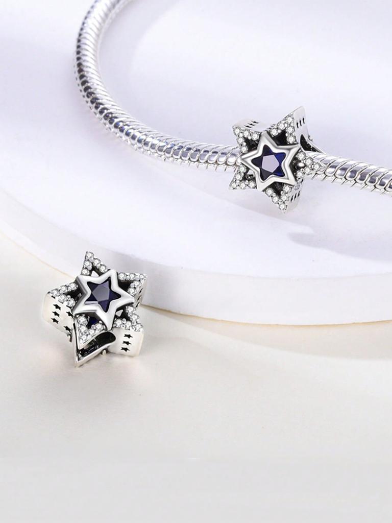 Blue Ocean Devil Fish Moon Stars Beads Charm Copper Plated Fit Charms Copperoriginal Bracelet For Jewelry Making Diy Charm