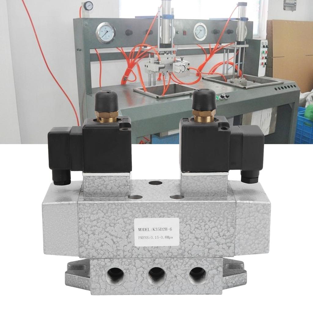3 Position 5 Way Pneumatic Solenoid Valve Double Electric Controller G1 8in K35D2H 6AC220V