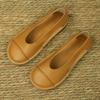 Summer first layer cowhide handmade sandals women's retro casual leather women's shoes shallow mouth soft sole L-