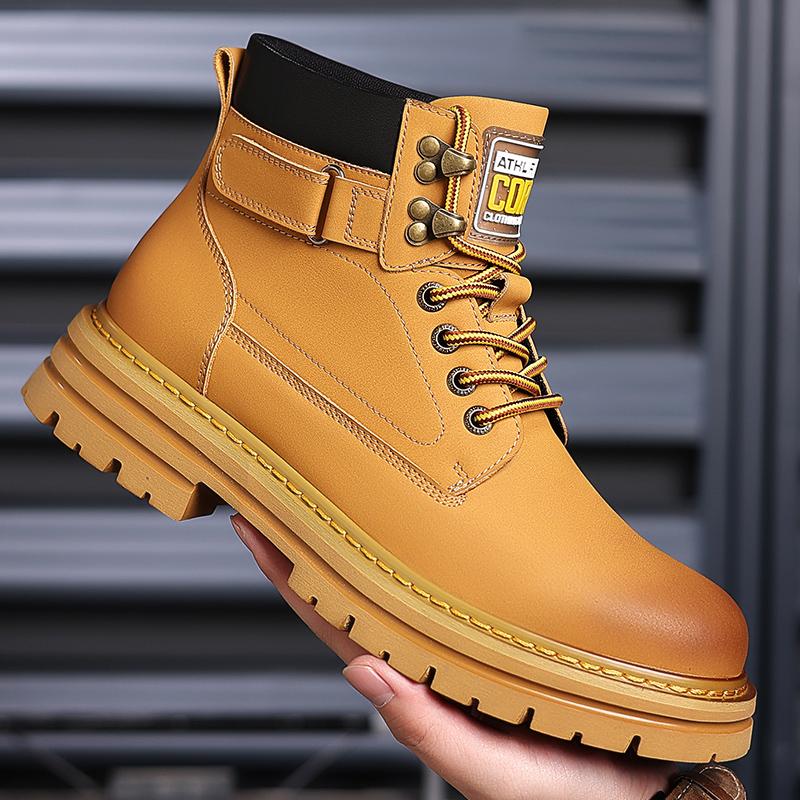 Модные зимние ботинки из натуральной кожи мужские ботинки 2024 года в британском стиле — фото 3