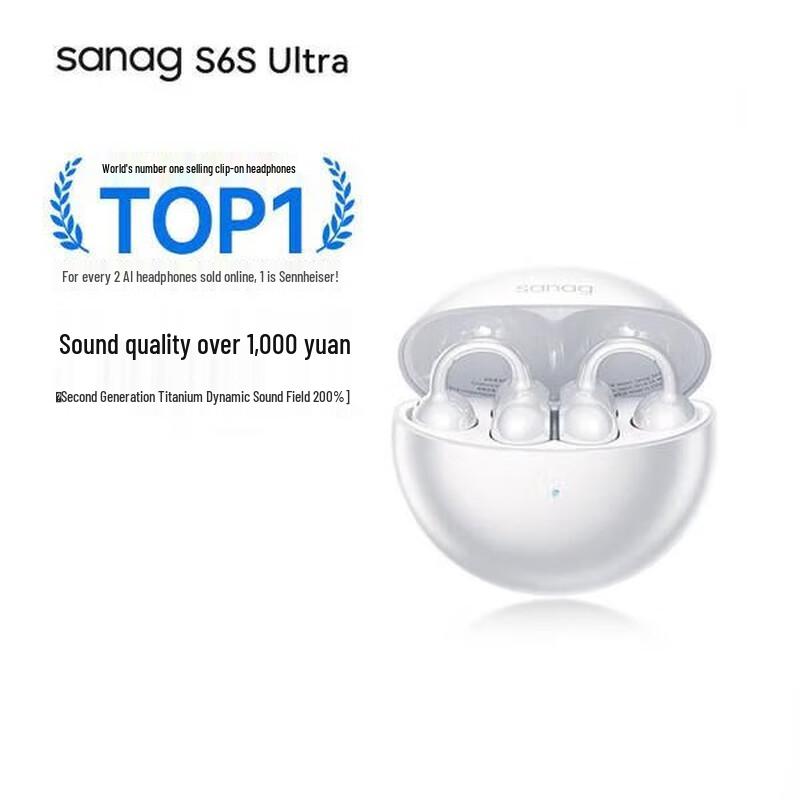 SANAG S6S Ultra Open-Ear Clip Bluetooth Sports Headset