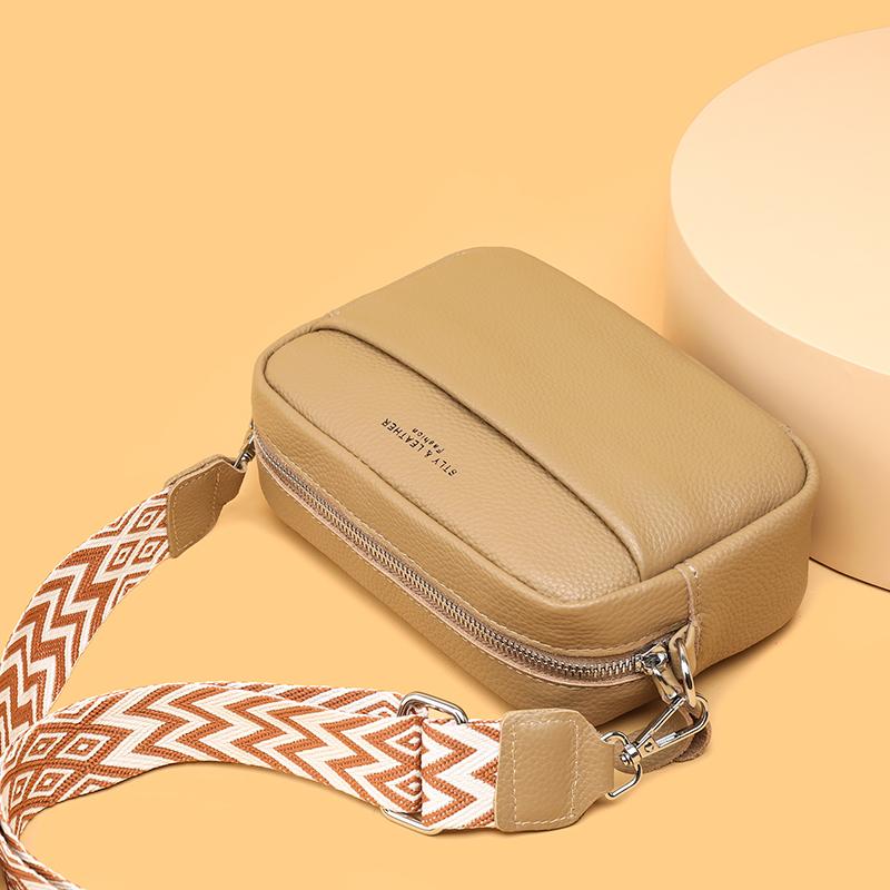 Luxury Solid Color Genuine Leather Ladies Messenger Bag 100% Soft Cowhide Shoulder Crossbody Bags For Women 2026 Female Handbags
