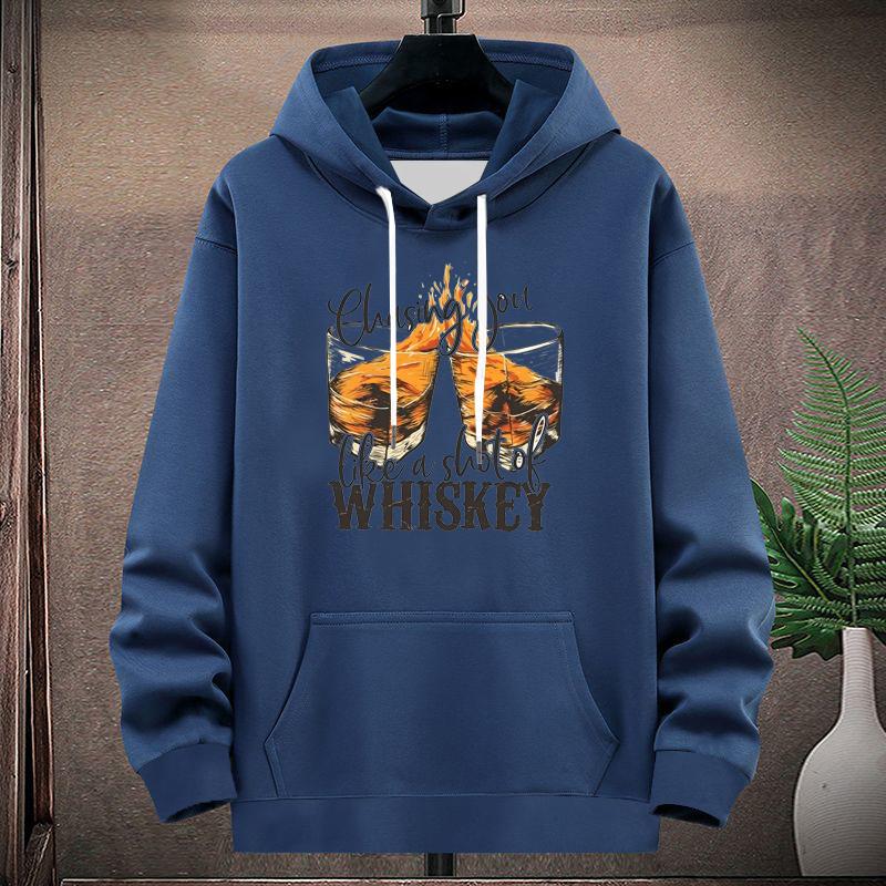 

Весна Осень Молодежные Мужские Повседневные Толстовки с Принтом Мужская Мода Свободные Уличные Спортивные Пуловеры Толстовки 4XL темно-синий