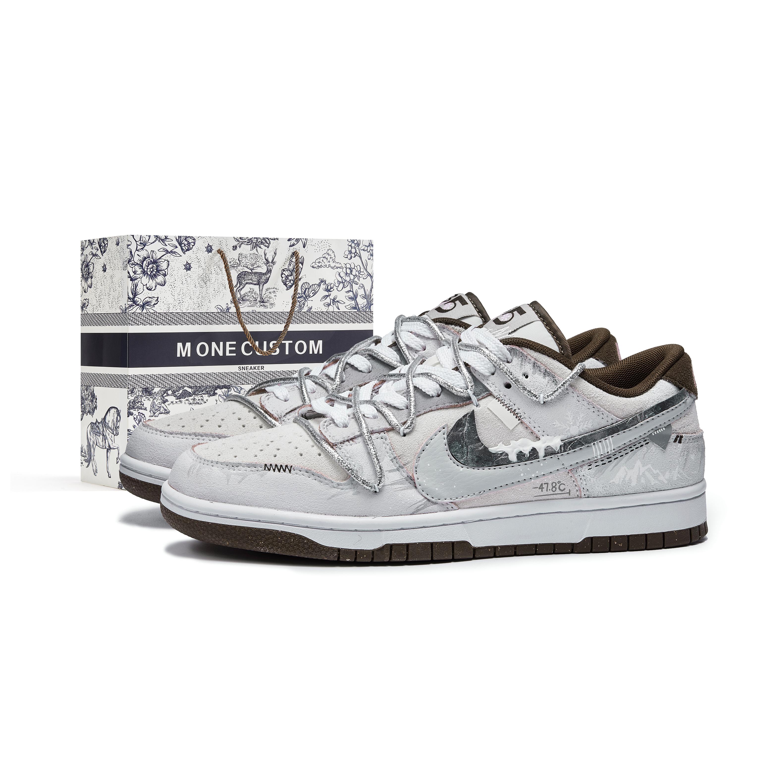

Nike Dunk Abrasion Resistant Lightweight Low top Skateboard Shoes Women s Gray HV1799-161(Team177--BOX) 41