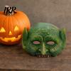 Accessoire de Costume en Matière Douce Masque de Lézard Vert pour Halloween, Masque Semi-Visage Texturé Réaliste, Accessoire de Masque Animal Léger en Mousse PU pour Fête,