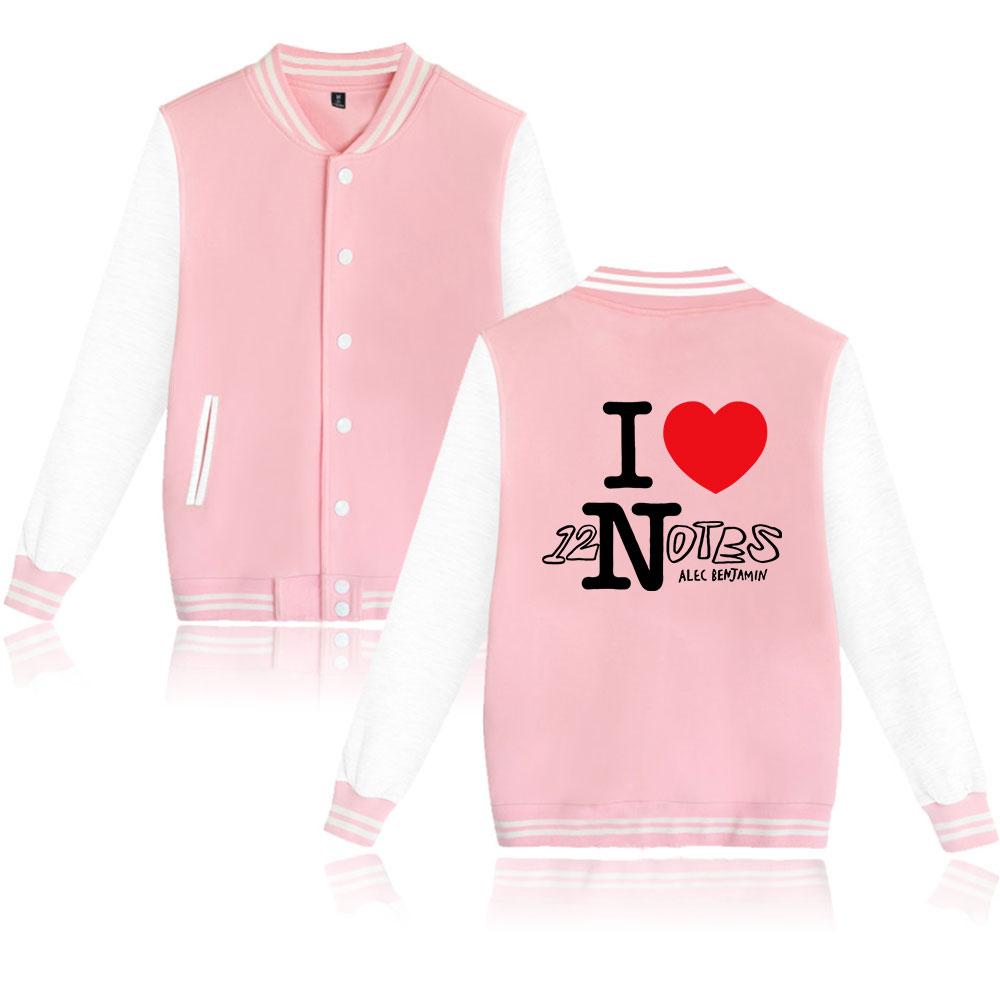 

Новая унисекс мода для фанатов Алека Бенджамина Толстовка бейсбольная с принтом букв Женская Мужская Куртки для спорта на открытом воздухе XXS розовый