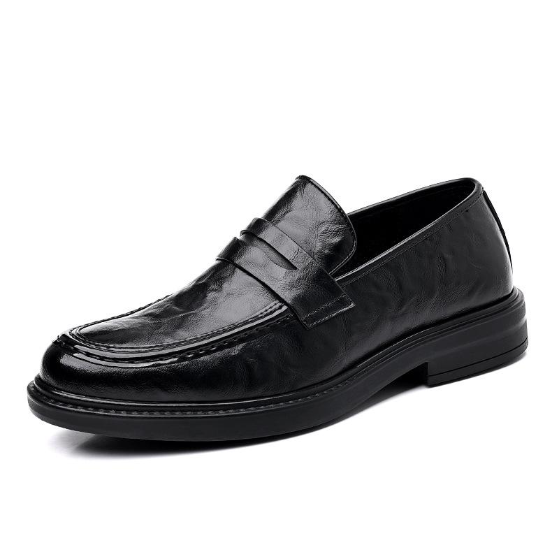 Inner Height-increasing Casual Leather Shoes Men's 6cm Foot-fitting Men's Shoes One-pedal Low-top Men's 2025