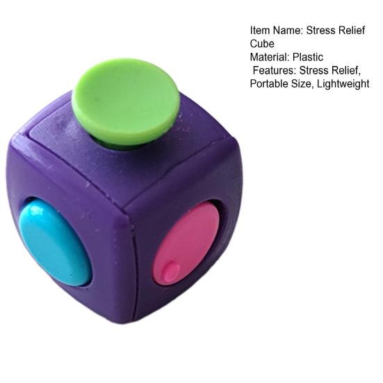 Stress Relief Clicker Cube Toy Portable Anti-Anxiety Relaxation Cube Home Office Silent Calming Cube Sensory Toy