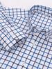 Men's Plaid Spread Collar Wrinkle-Free Long Sleeve Button-Down Shirt, 100% Cotton Regular Fit Business Casual Formal Office Wear