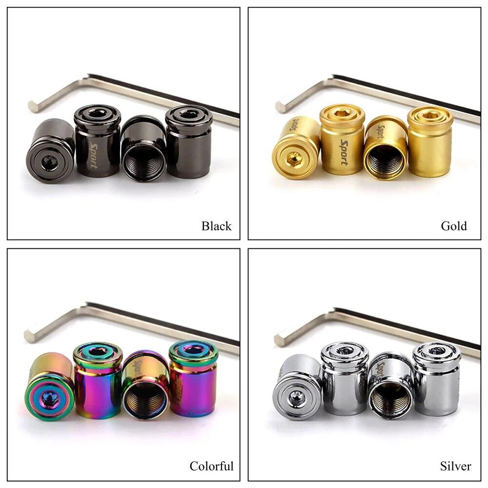 AQTQAQ 1 Set Car Styling Zinc Alloy Anti-theft Sport Car Tire Valve Caps Wheel Tires Tire Stem Air Cap Airtight Covers
