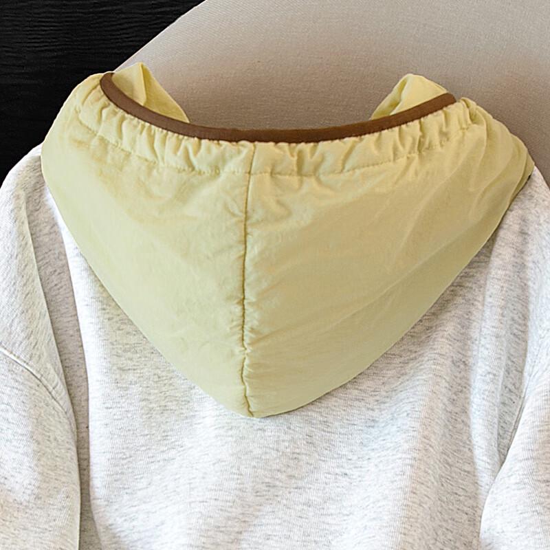 Women's Contrasting Hooded Spliced Fleece Sweatshirt