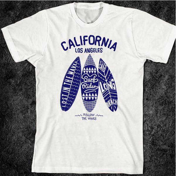 Серфинг Волны для серфинга Серфборд Калифорния Гавайи Гонолулу Вайкики Мауи III Унисекс Футболка M