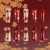 24Pcs Fall Press on Nails Short Square Stick on Nails Golden Maple Leaf Full Cover Artificial Thanksgiving False Nails
