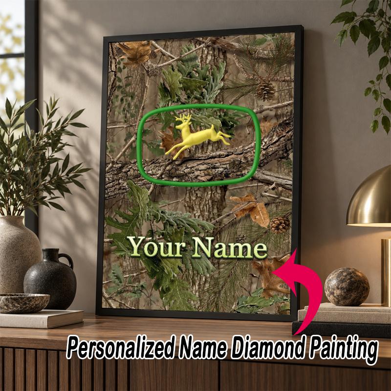 Custom Name John Deere 5D Diamond Painting Personalized Full Drill Diamond Art Kit Gift