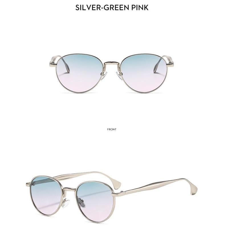 Women's sunglasses, men's and women's retro sunglasses, metal round frame sunglasses.