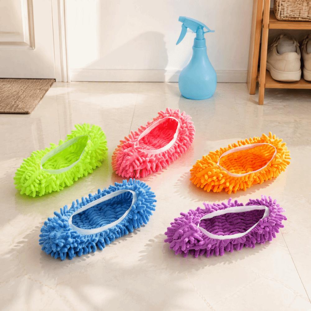 5 pairs Machine Washable Floor Cleaning Tools Microfiber Sweeping Slippers Mop Shoe Covers Home
