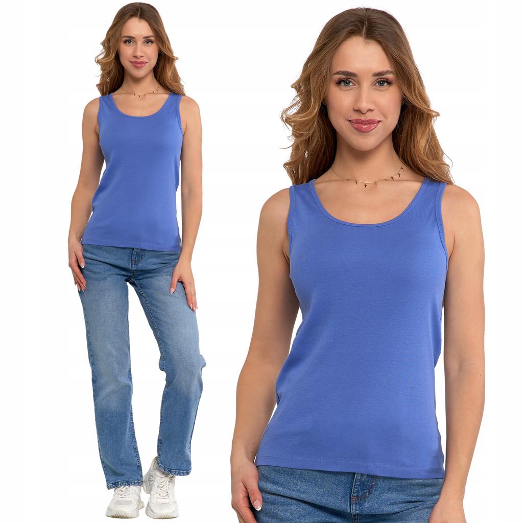 Women's Cotton Tank-Top T-shirt with Straps Classic MORAJ 4XL BLUE