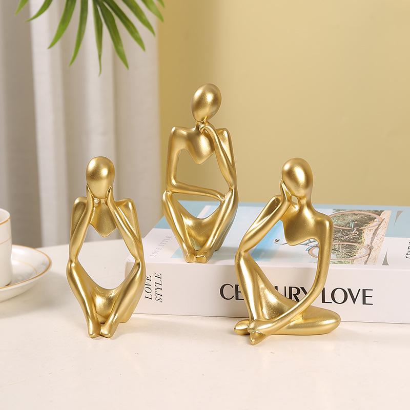 Set of 3 Modern Minimalist Miniature Ornaments for Home and Study Decor