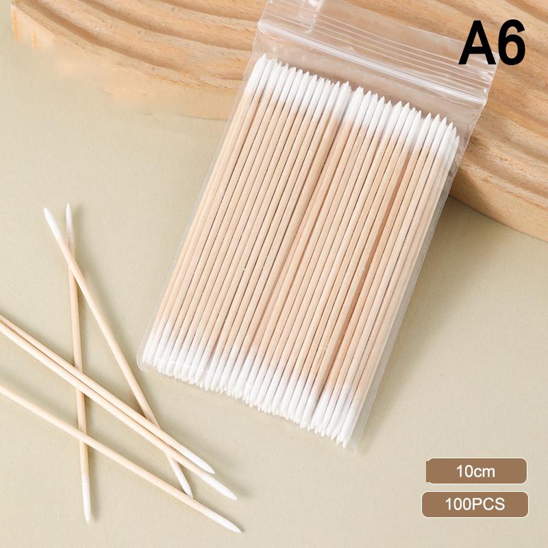 100Pcs Micro Wood Cotton Swab Eyelash Extension Tools Tatoo Microblading Cleaning Wooden Sticks Cosmetic Cotton Brush Buds Tip