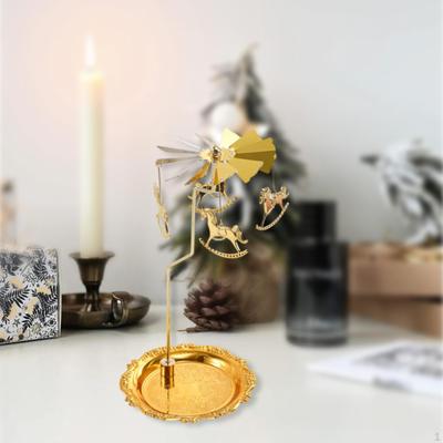 Rotating Candle Holder Candelabra Elegant Decorative Stand Tealight for Lover