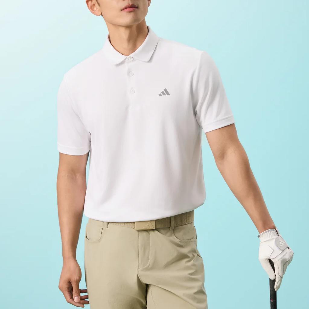 Adidas Performance Solid Knit Short Sleeve Golf Shirt Men tops JY5484