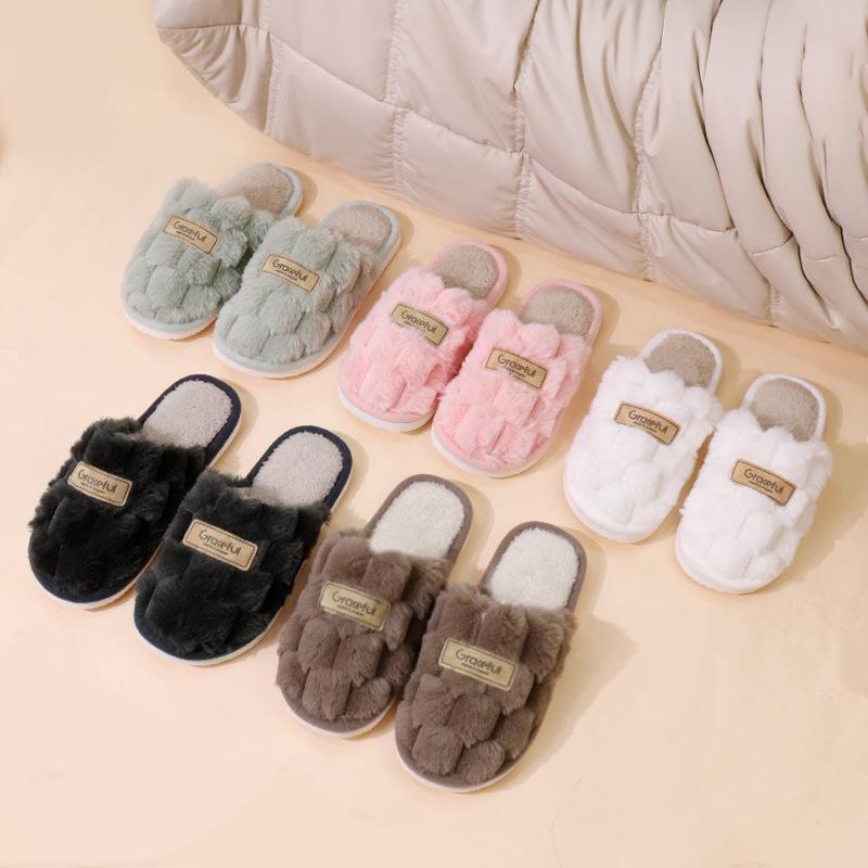New Home Slippers, Thick-soled Warm and Anti-slip Cotton Slippers for Home Use