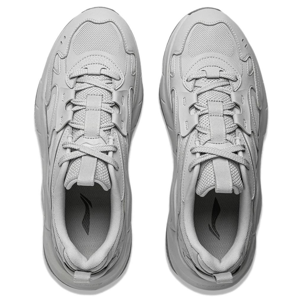 Li-Ning Minimalist Comfortable Nebula Wear-Resistant Shock-Absorbing Low-Top Casual Shoes Men Sneaker Mist-Gray AGCU169-1