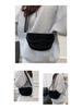Korean Style Women's Wide Strap Crossbody Saddle Bag - Retro Chic