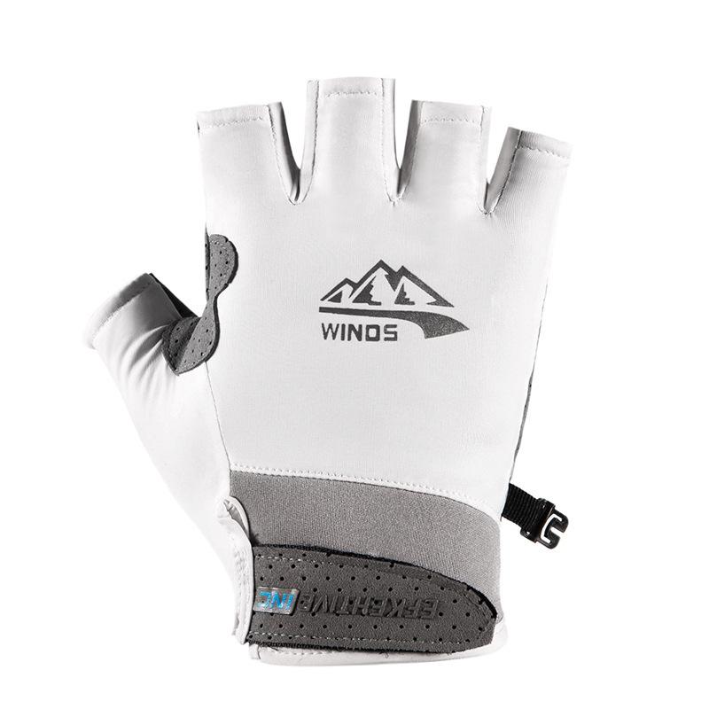 Source Factory Ice Silk Men's Summer Leakage Two Fingers Takeaway Riding Driving Outdoor Sunscreen Thin