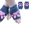 Silicone 3D Cats Claw Pad Mittens Fingerless Kitten Paw Gloves Halloween Cats Cosplay Mitten Knitted Lolita Hand S