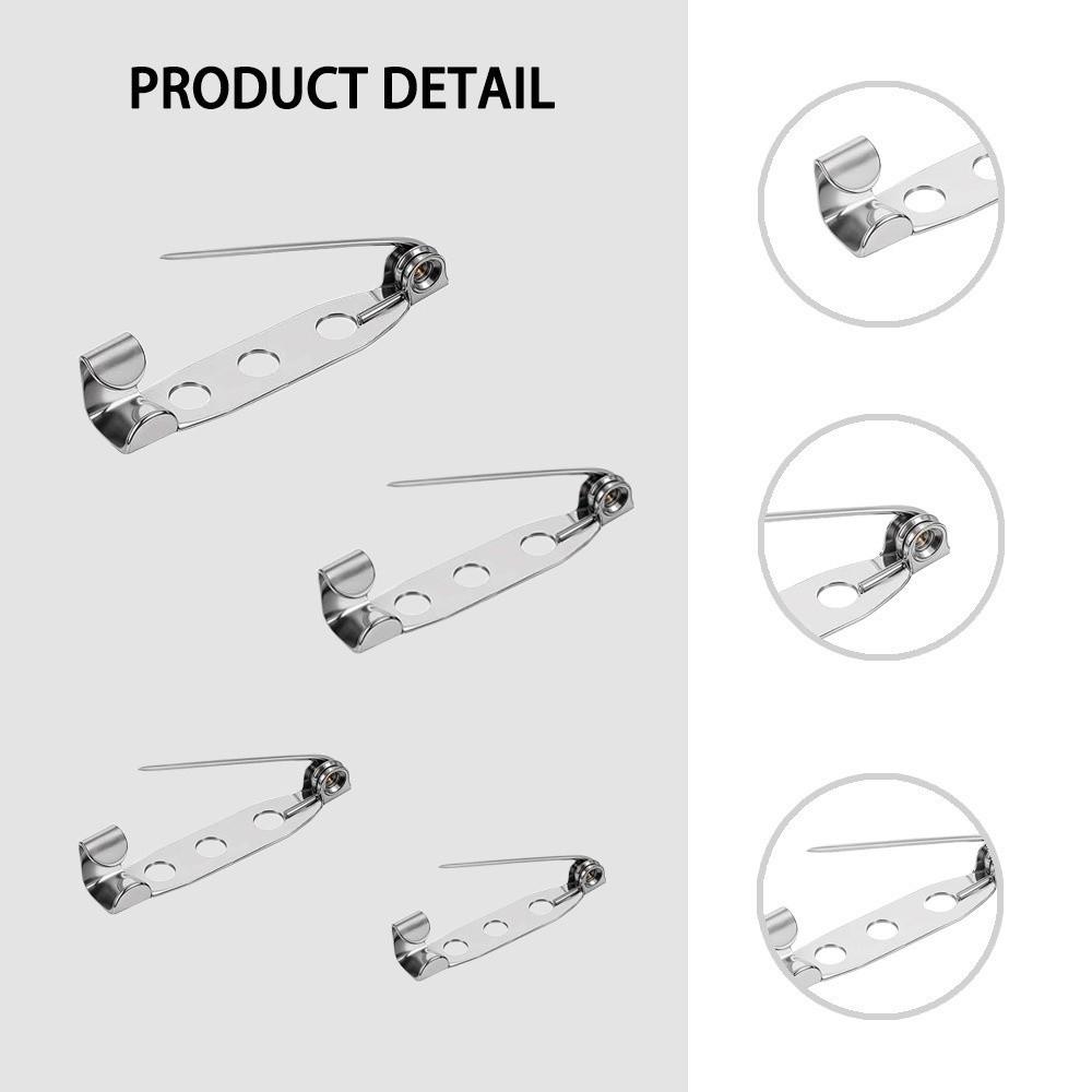60/80/100 Stück Neue Metall-Stiftleisten Silber DIY Bastel-Anstecknadeln Rückseiten 15/20/25/32/38/45mm Broschenverschluss-Stifte Nähzubehör