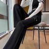 Women's Knitted Wide-Leg Pants - New Spring & Autumn 2025 Style, Popular Casual Sports Straight-Leg Design.