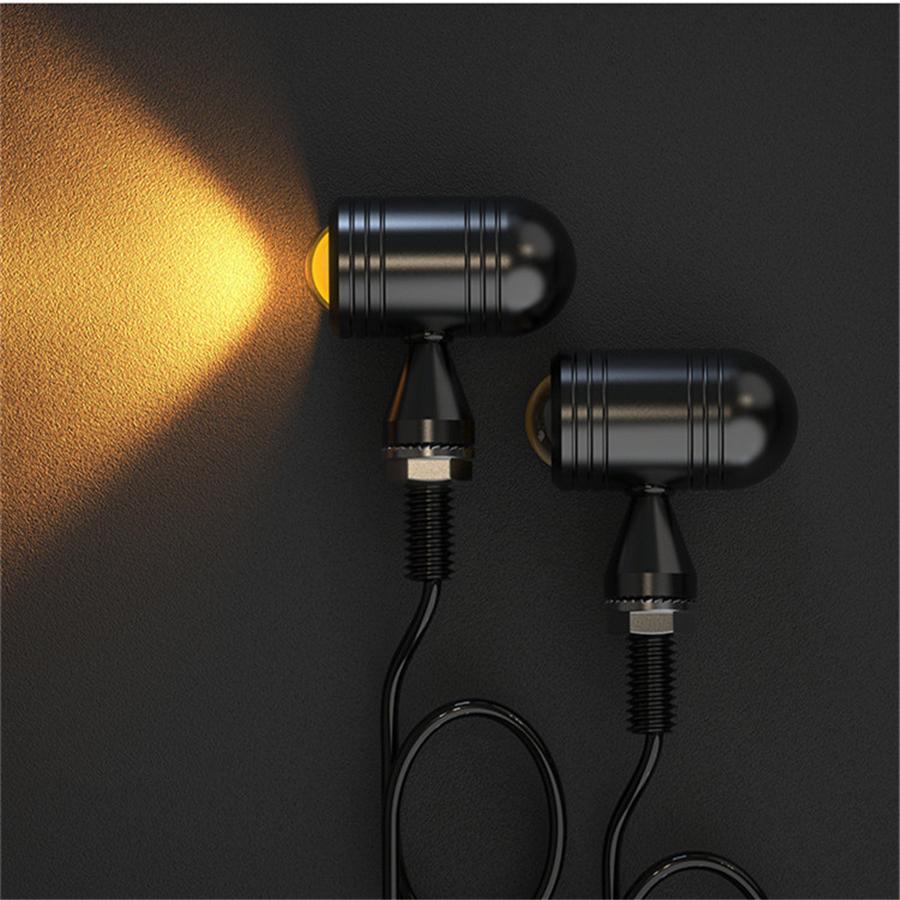 1Pair Motocycle Mini LED Classical Turn Signal Light Indicators Universal Amber