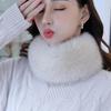 Faux Fur Snood Scarf with Magnetic Fox Fur Collar - Trendy Hanfu Down Jacket Accessory