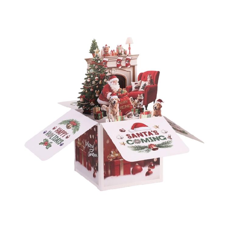 Christmas Popup Card Assortment Crafted From Sustainable Paper With Effortlessly Penmanship Front And Compact Design 1