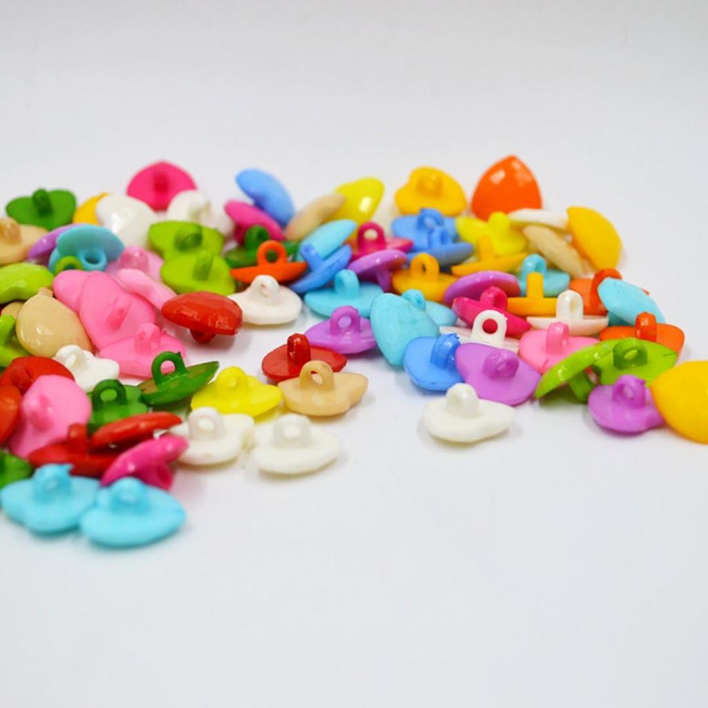 200 PCS Nylon Cute Peach Heart Shape Children Sweater Buttons for Sewing Fasteners Scrapbooking DIY