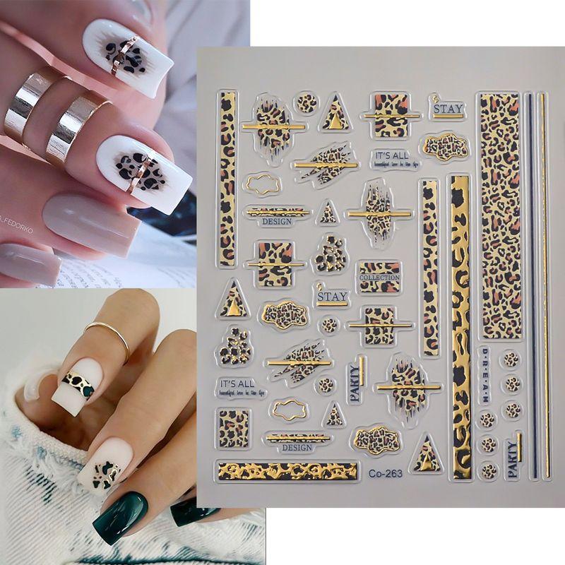 

Fall and Winter New Arrival 5D Leopard Print Bronzing Nail Sticker Wholesale Fashion Halloween Adhesive Waterproof Nails Sticker 263 Default