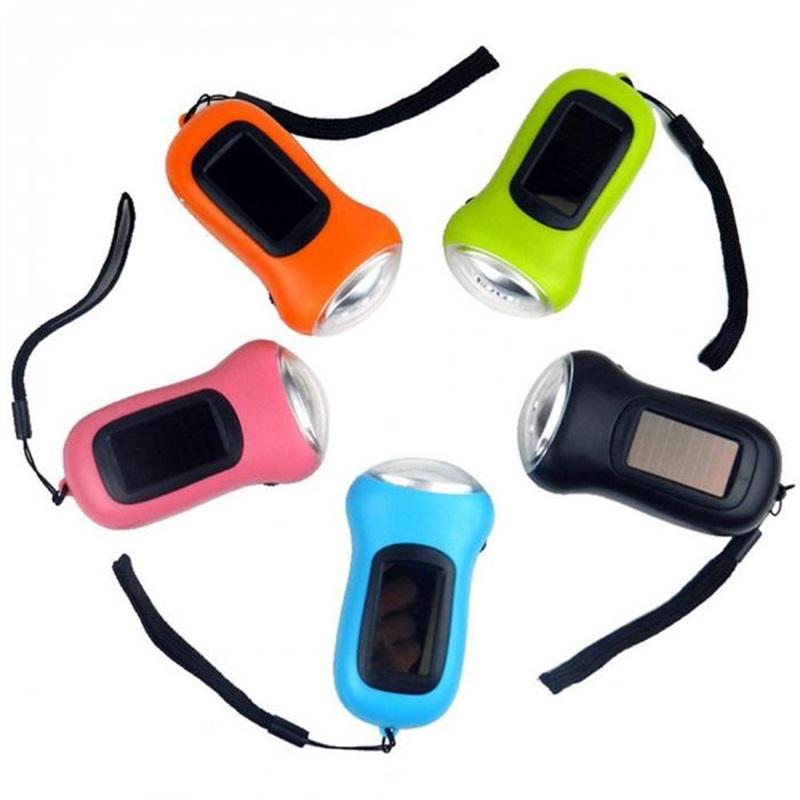 Solar Power LED Hand Pressing Dynamo Crank Power Wind Up Flashlight Torch Light Hand Press Crank Camping Lamp Light