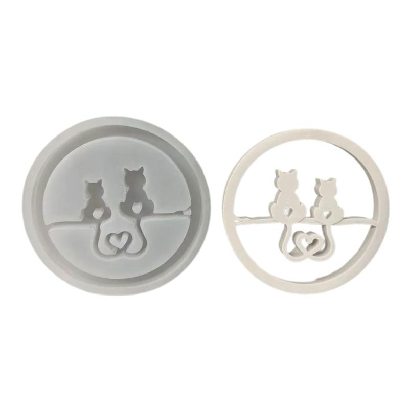 

Silicone Molds Rings Cats Dog Candlestick Molds Insert Candle Holder Molds Ornament Plaster Moulds for Table Decorations